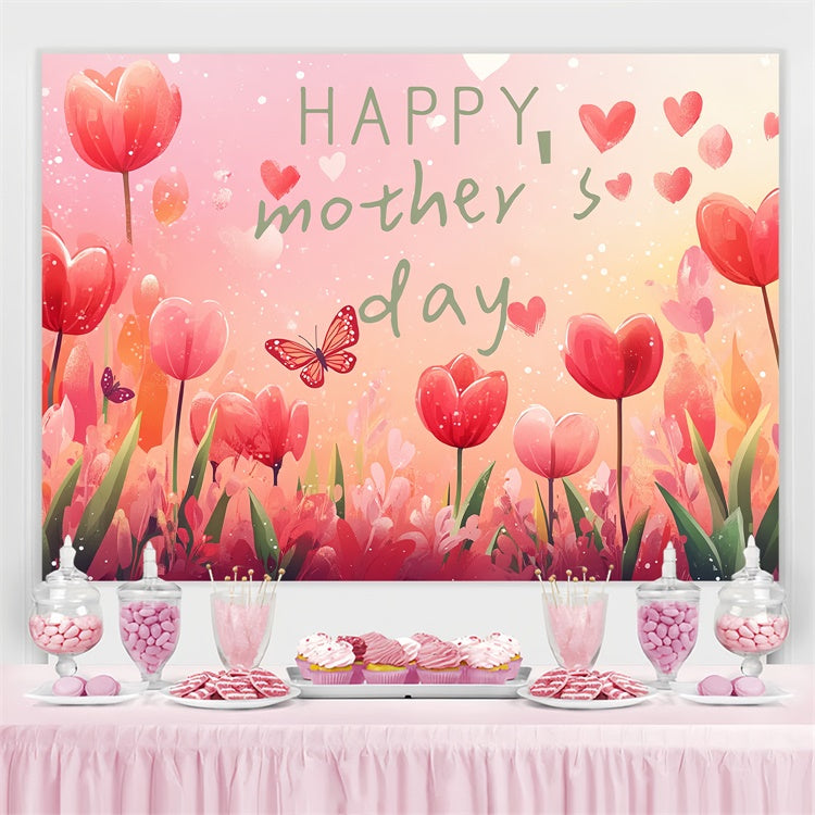 Backdrop For Mothers Day Sunset Tulip Garden Customized Backdrop CSH3-97