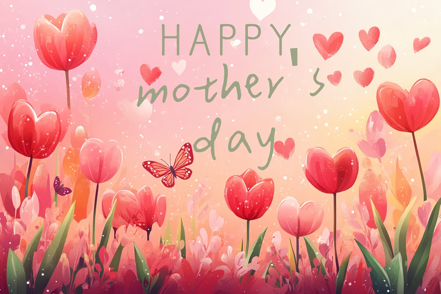 Backdrop For Mothers Day Sunset Tulip Garden Customized Backdrop CSH3-97