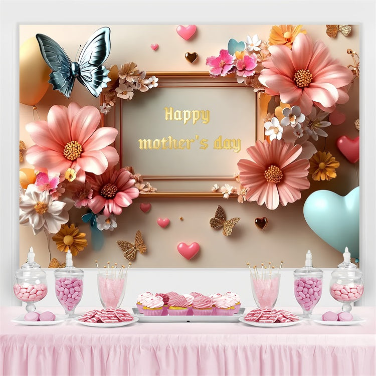 Backdrops For Mother's Day Chic Balloon Floral Customized Backdrop CSH3-99