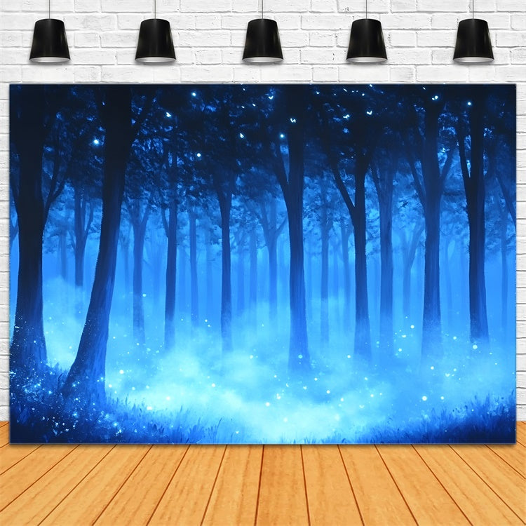 Photography Backdrops Forest Misty Blue Forest Backdrop CSH4-101