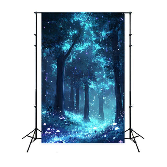 Forest Photo Backdrop Blue Fairyland Forest Bloom Backdrop CSH4-104