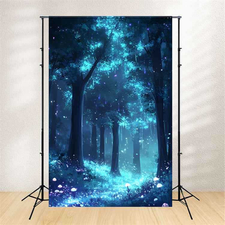Forest Photo Backdrop Blue Fairyland Forest Bloom Backdrop CSH4-104