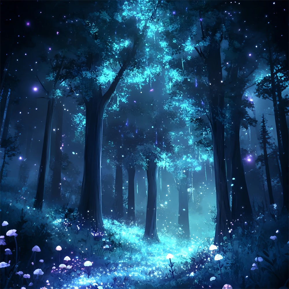 Forest Photo Backdrop Blue Fairyland Forest Bloom Backdrop CSH4-104