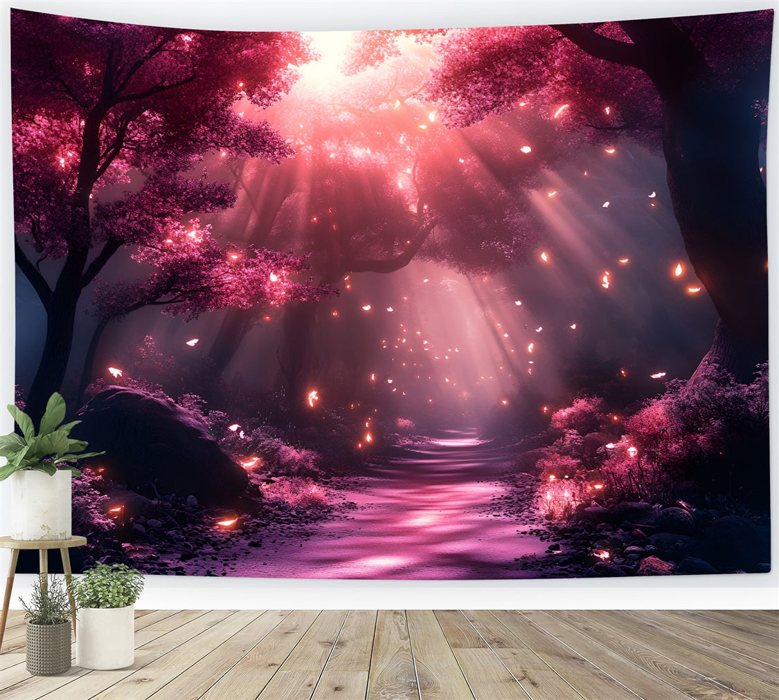 Forest Backdrop Photography Pink Light Forest Path Backdrop CSH4-105