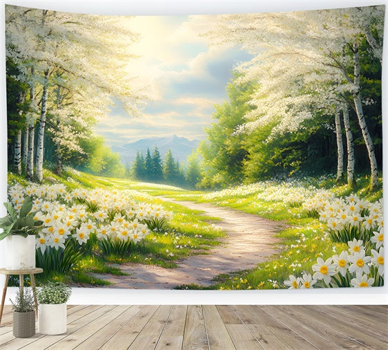 Forest Backdrops Sunny Daffodil Forest Trail Backdrop CSH4-112