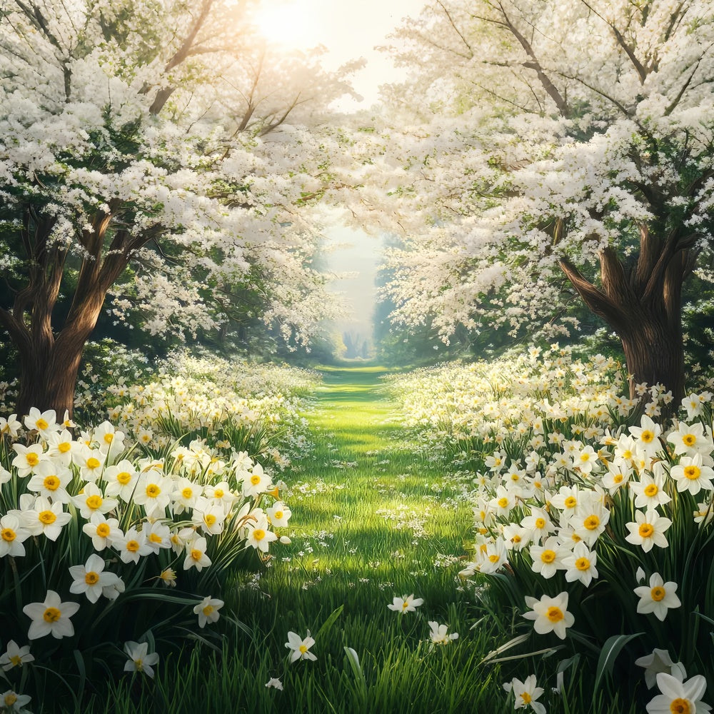 Forest Photo Backdrops Dreamy Floral Pathway Backdrop CSH4-113
