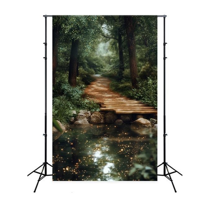 Woodland Photo Backdrop Enchanted Woodland Pond Backdrop CSH4-114
