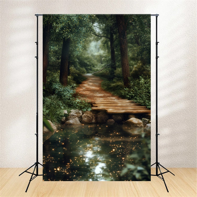 Woodland Photo Backdrop Enchanted Woodland Pond Backdrop CSH4-114