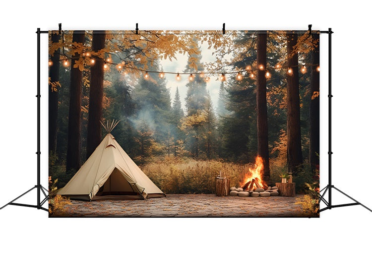 Autumn Forest Backdrop Tranquil Tent Autumn Pines Backdrop CSH4-117