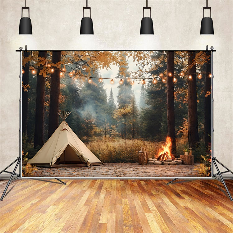 Autumn Forest Backdrop Tranquil Tent Autumn Pines Backdrop CSH4-117