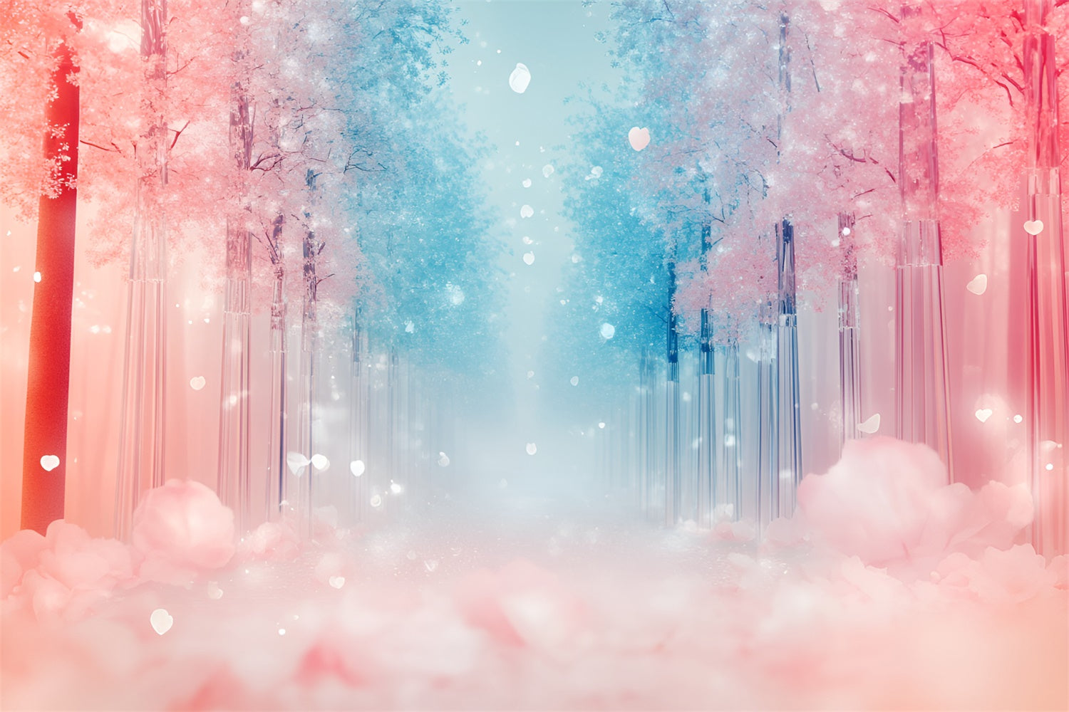 Fantasy Forest Backdrop Dreamy Pathway Falling Petals Backdrop CSH4-118