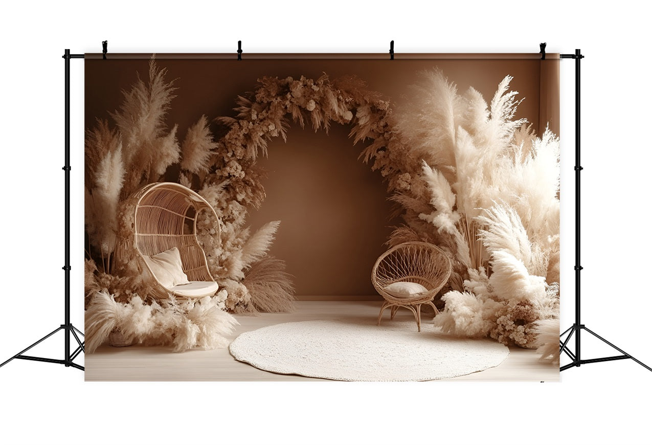 Boho Arch Backdrop Pampas Arch Chair Backdrop CSH4-146