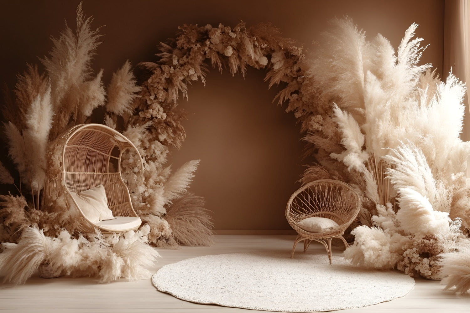 Boho Arch Backdrop Pampas Arch Chair Backdrop CSH4-146