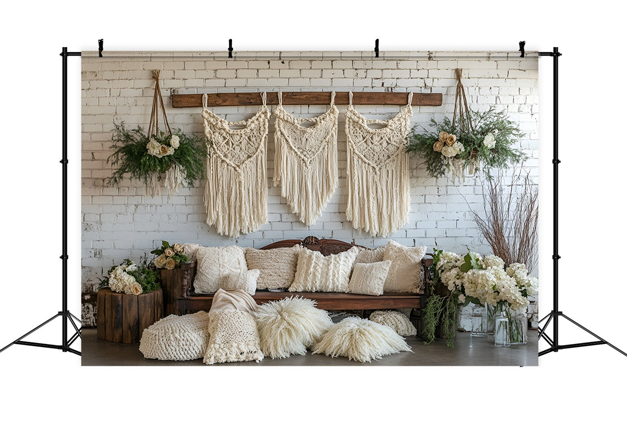 Boho Backdrop Ideas Macrame Flower Hanging Backdrop CSH4-152