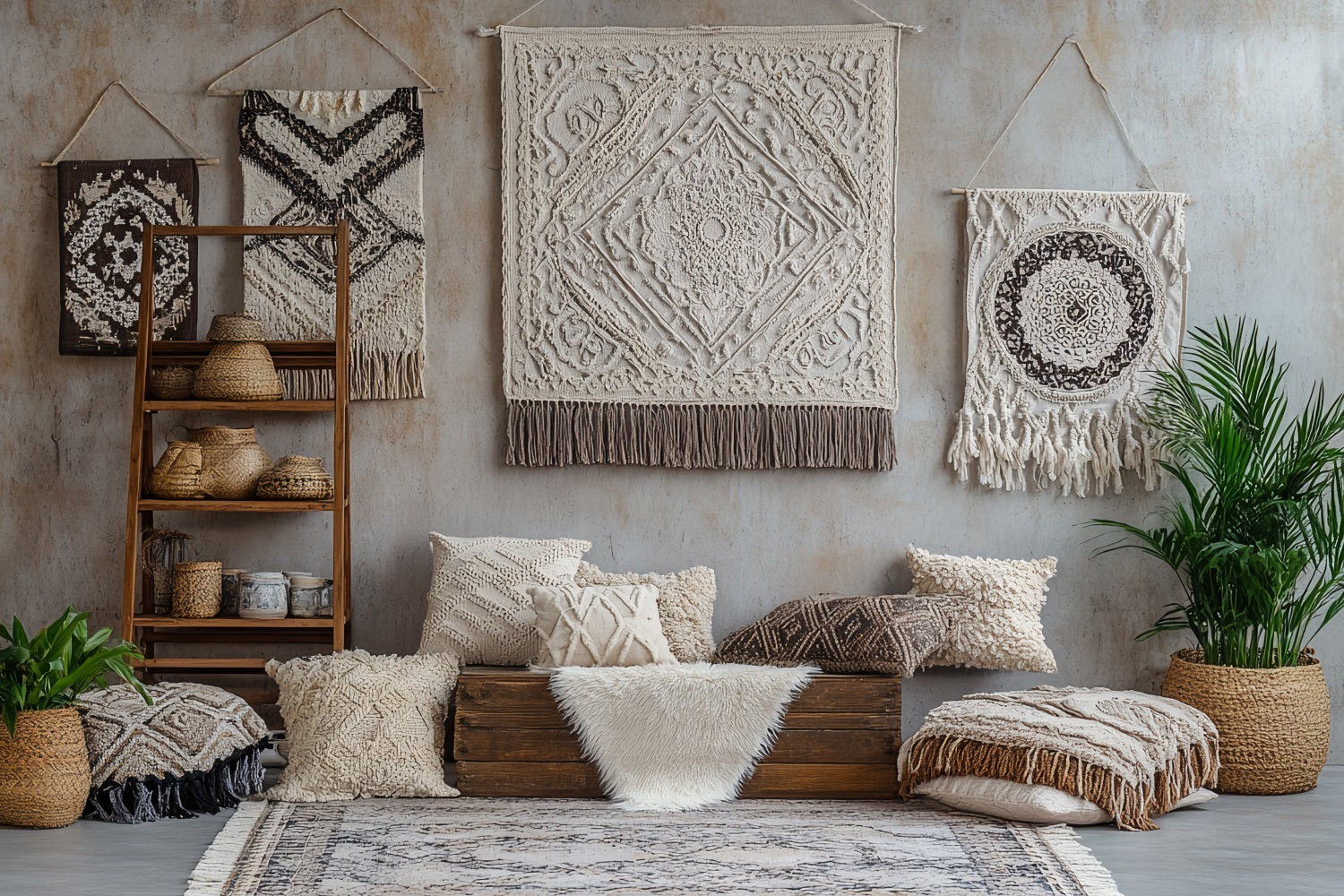 Boho Photography Backdrop Woven Tapestry Wall Backdrop CSH4-153