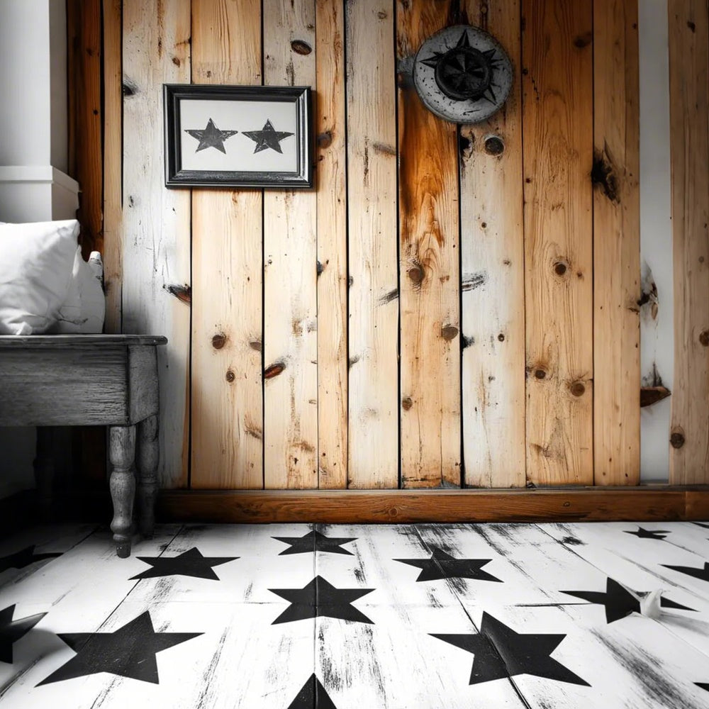 Portrait Photography Backdrops Cozy Wood Star Room Backdrop CSH4-175
