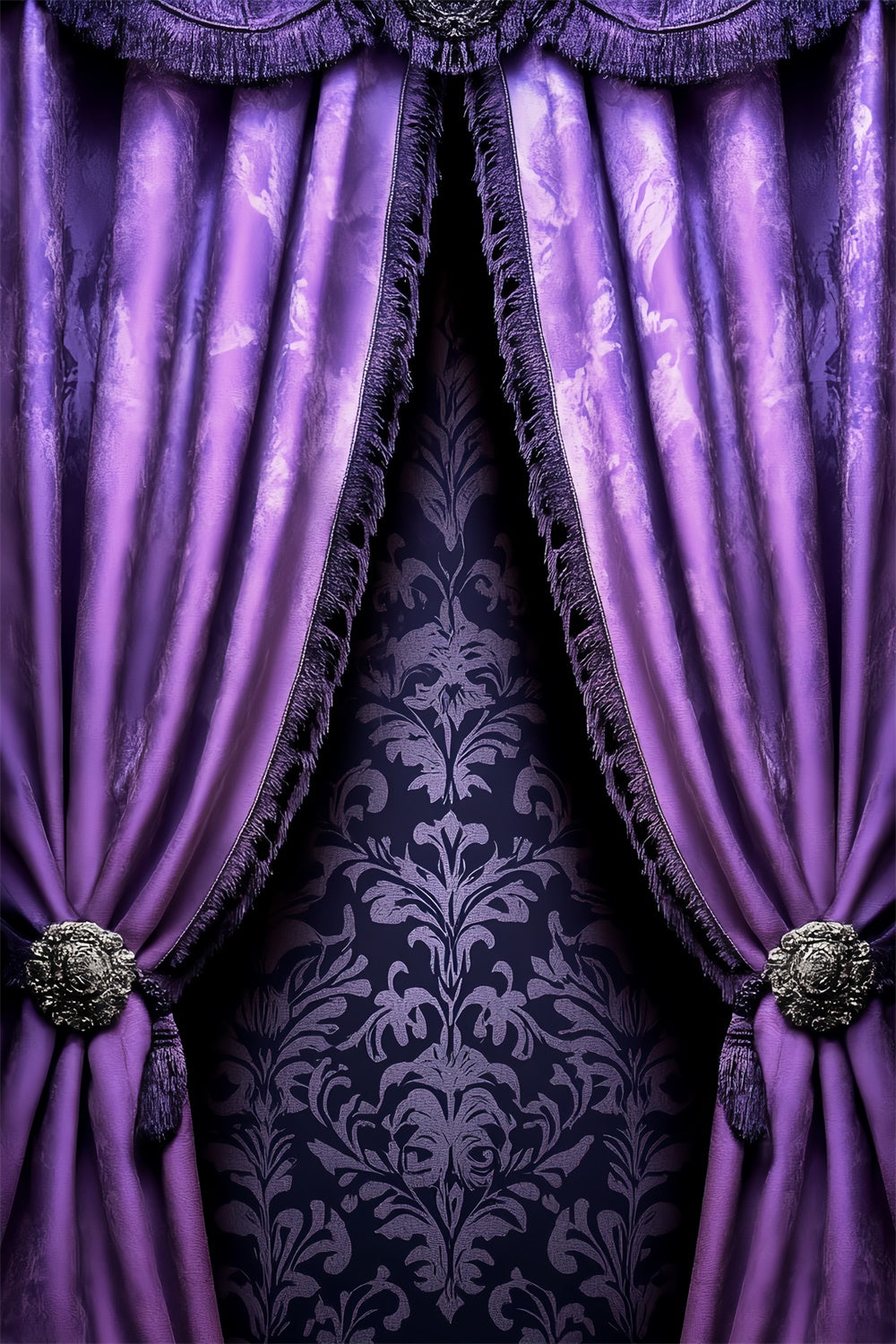 Portrait Photo Backdrop Royal Purple Velvet Curtain Backdrop CSH4-176