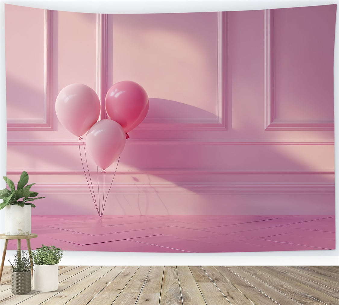 Pink Photo Backdrop Elegant Pink Wall Balloons Backdrop CSH4-178