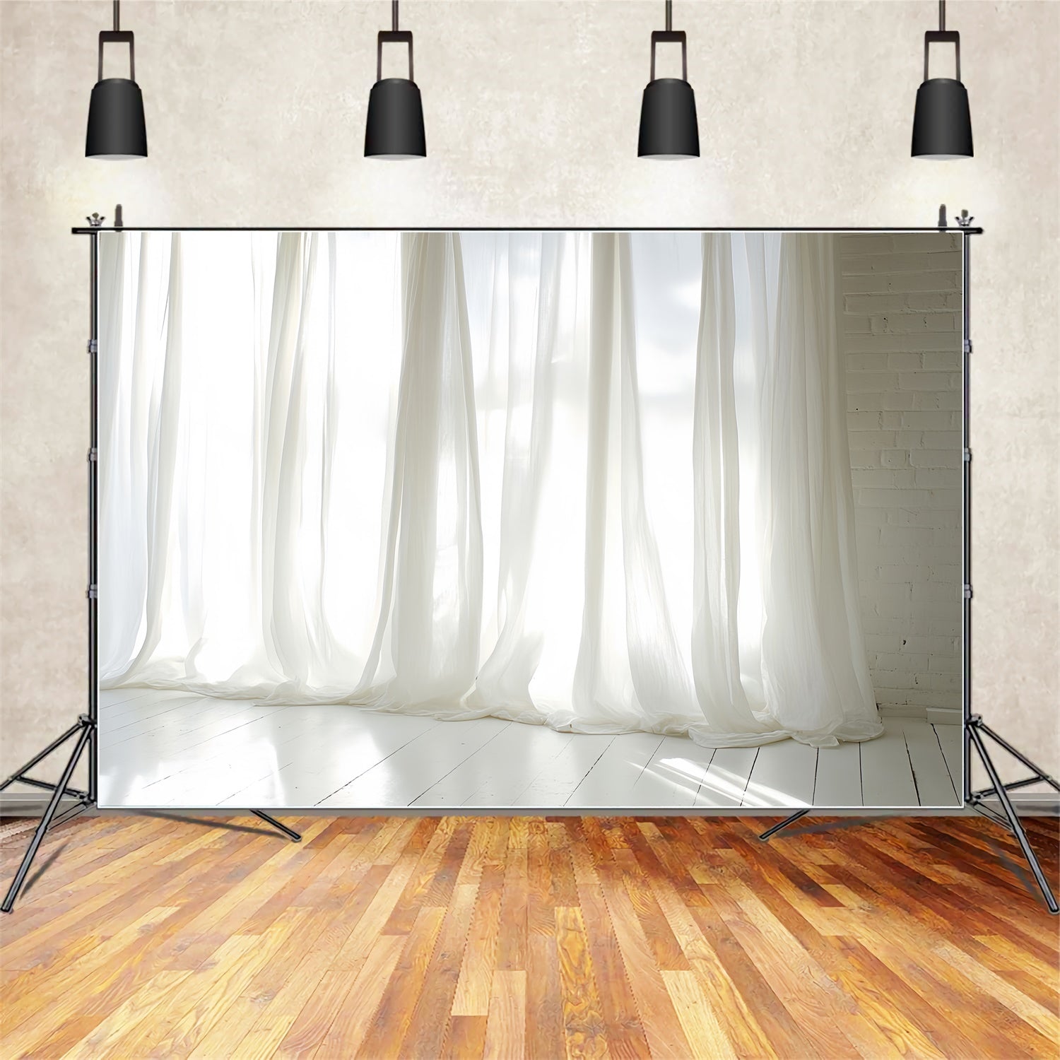 Portrait Studio Backdrops Soft White Sheer Curtain Backdrop CSH4-179
