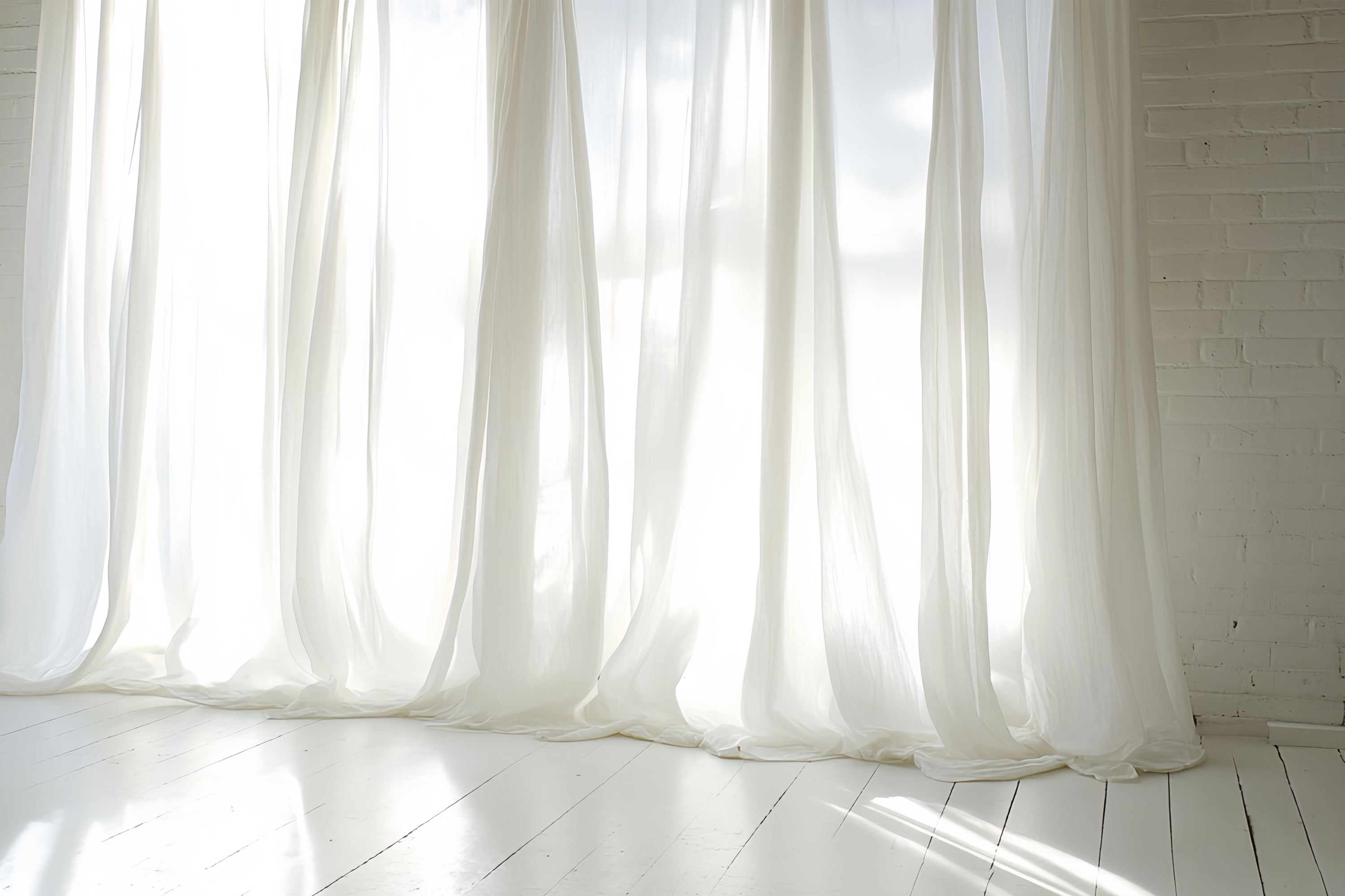Portrait Studio Backdrops Soft White Sheer Curtain Backdrop CSH4-179