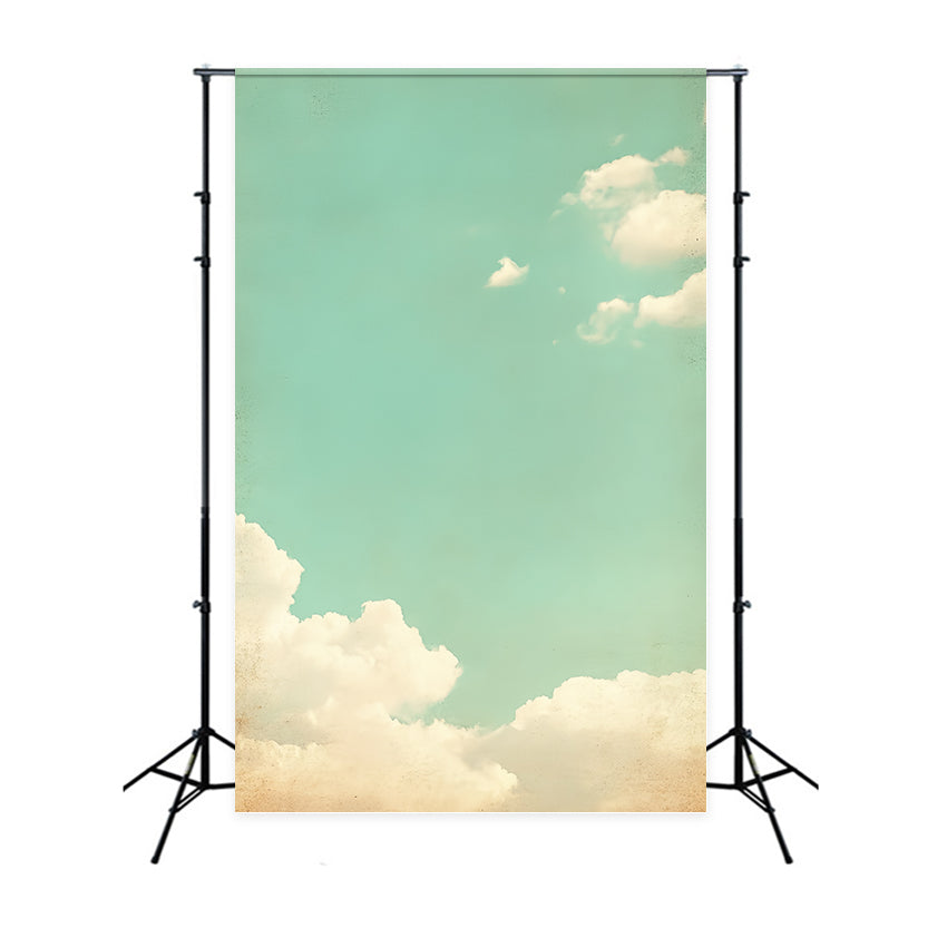 Backdrops For Portraits Retro Sky Puffy Clouds Backdrop CSH4-188