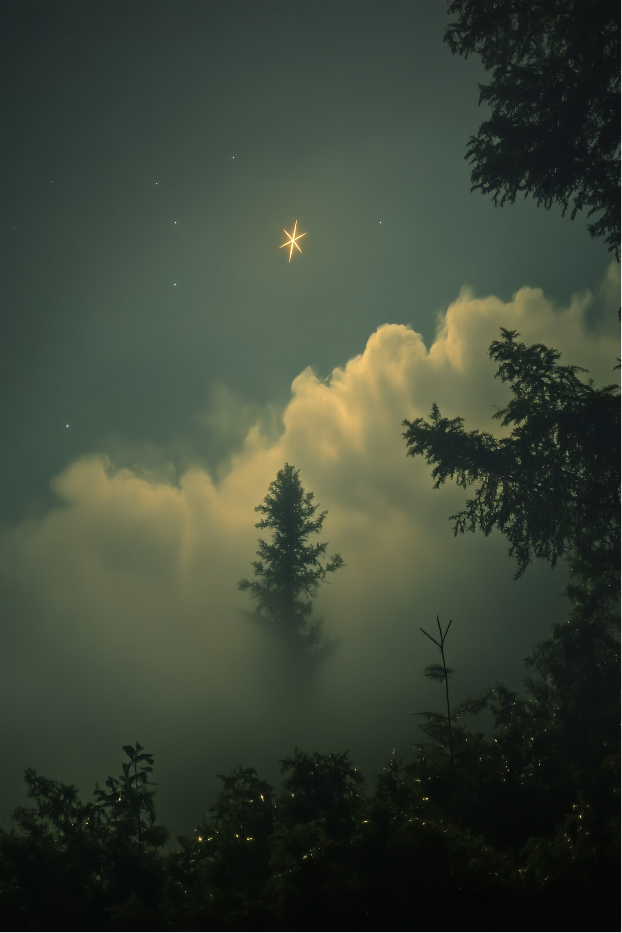 Portrait Studio Backdrops Dreamy Star Glow Forest Backdrop CSH4-193