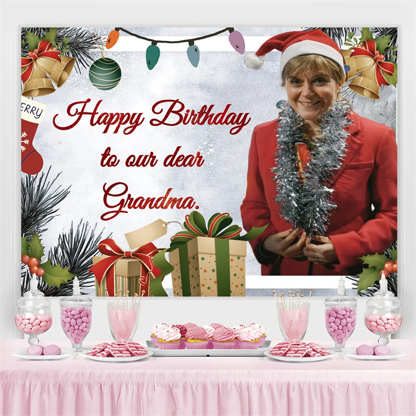 Personalized 60th Birthday Backdrop Grandma Christmas Gift Backdrop CSH4-21