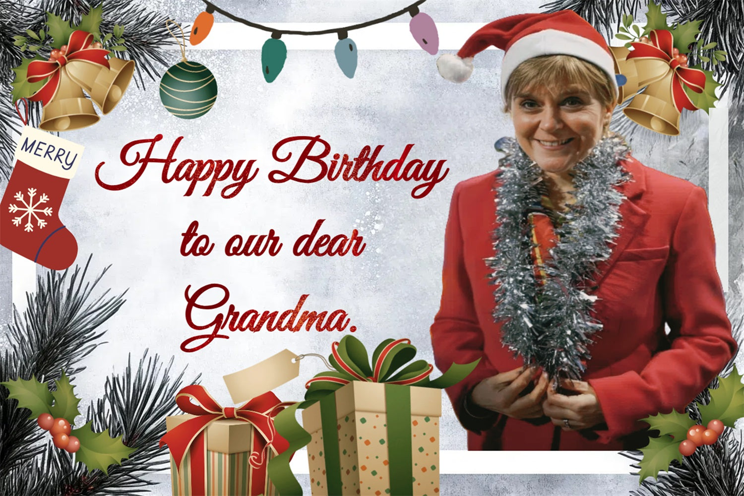 Personalized 60th Birthday Backdrop Grandma Christmas Gift Backdrop CSH4-21