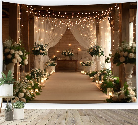 Boho Wedding Backdrop Farmhouse Barn Floral Backdrop CSH4-214