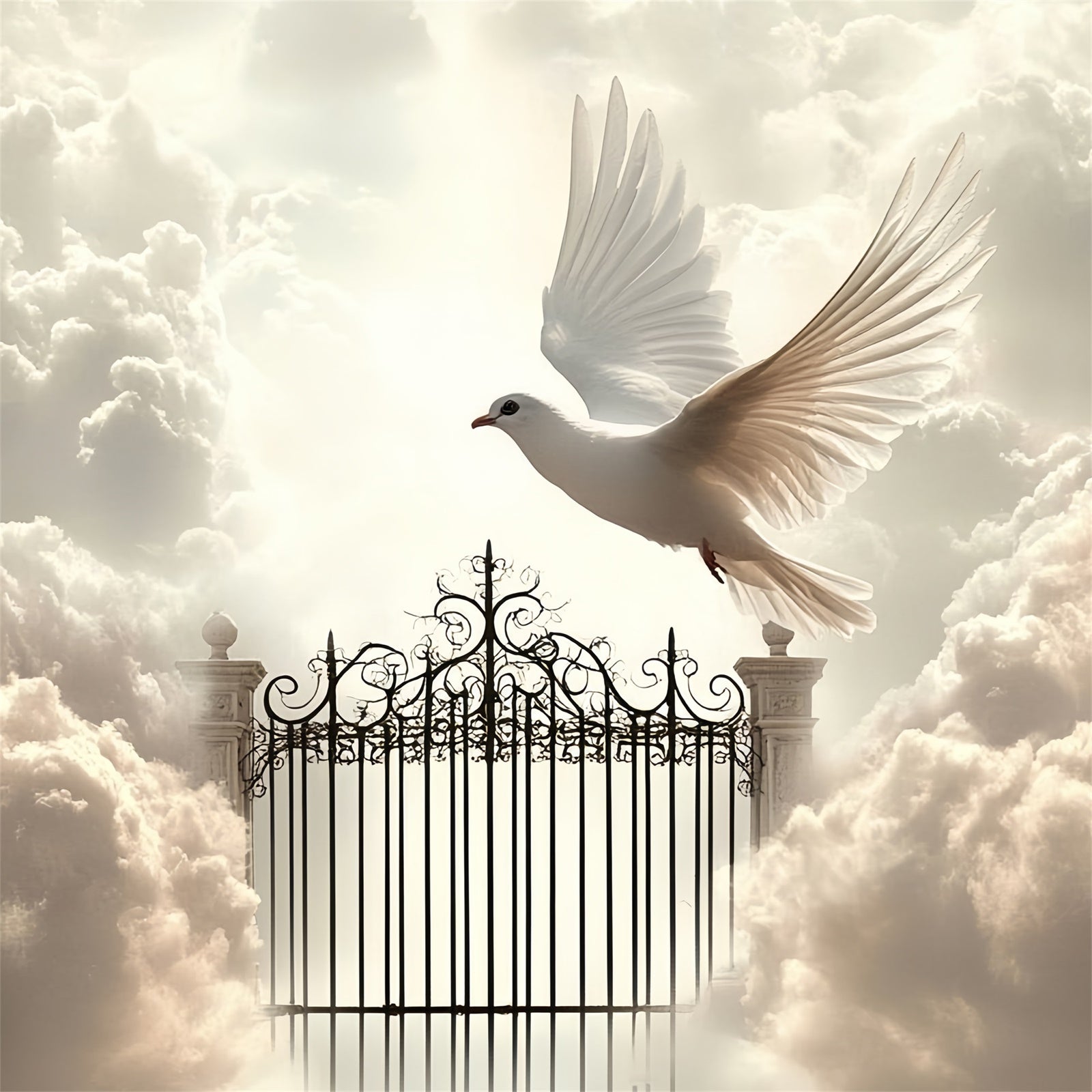 Cloud Photo Backdrop Heavenly Gates Dove Flight Backdrop CSH4-234