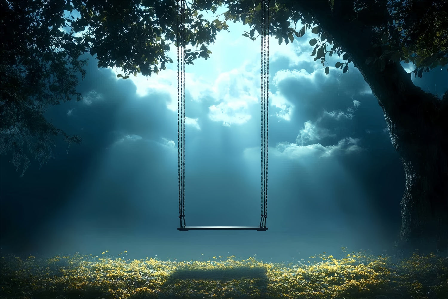 Sky Photography Backdrop Dreamy Clouds Swing Backdrop CSH4-238