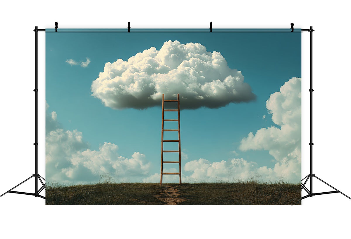 Sky With Clouds Backdrop Floating Cloud Ladder Backdrop CSH4-244