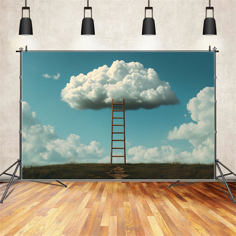 Sky With Clouds Backdrop Floating Cloud Ladder Backdrop CSH4-244