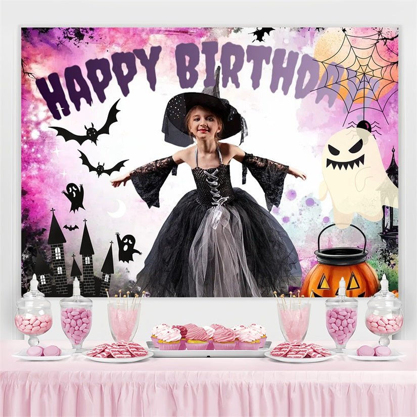 Custom Backdrops For Birthdays Halloween Castle Ghost Backdrop CSH4-25