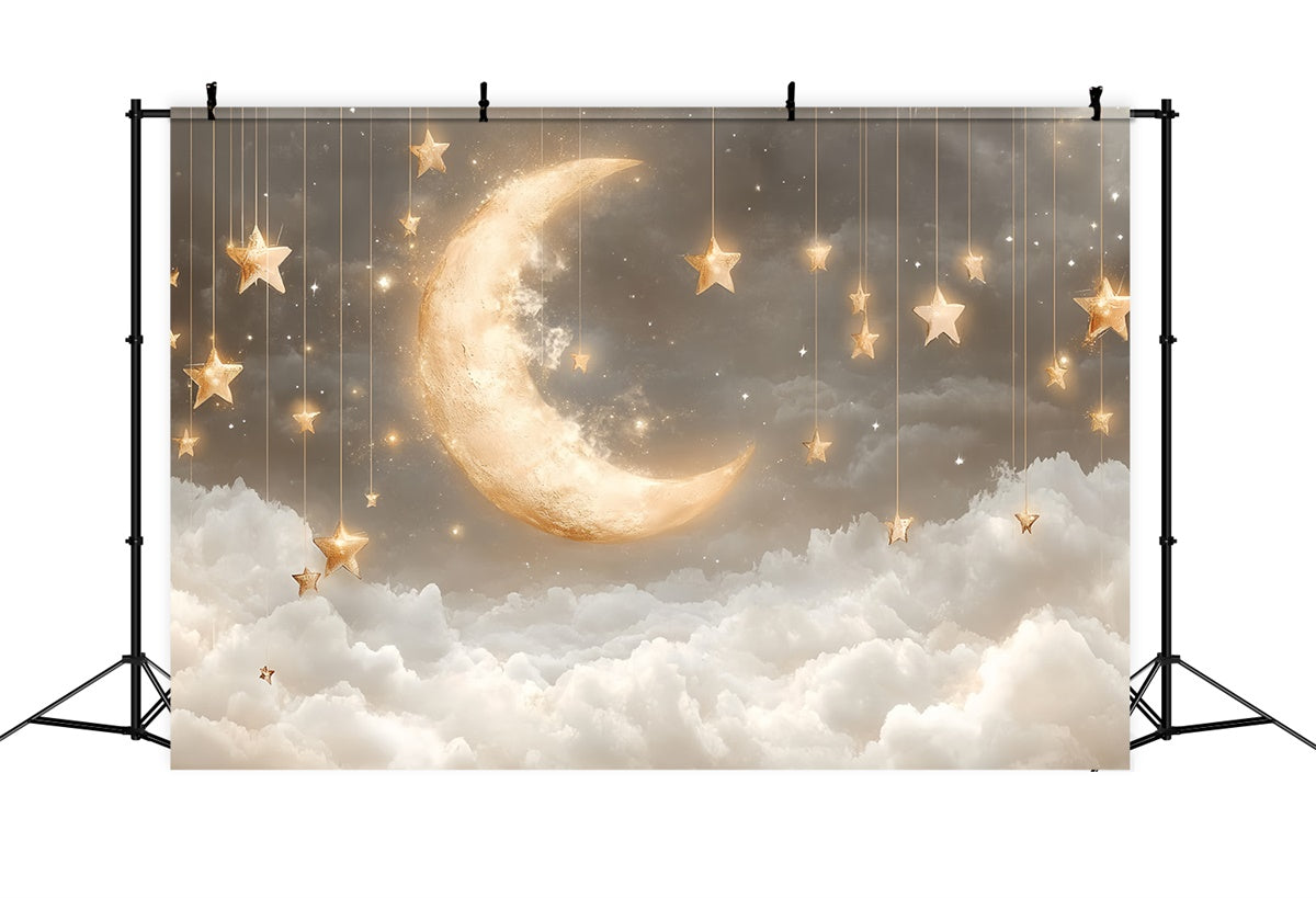 Cloud Backdrop Photoshoot Moonlight Hanging Stars Backdrop CSH4-251