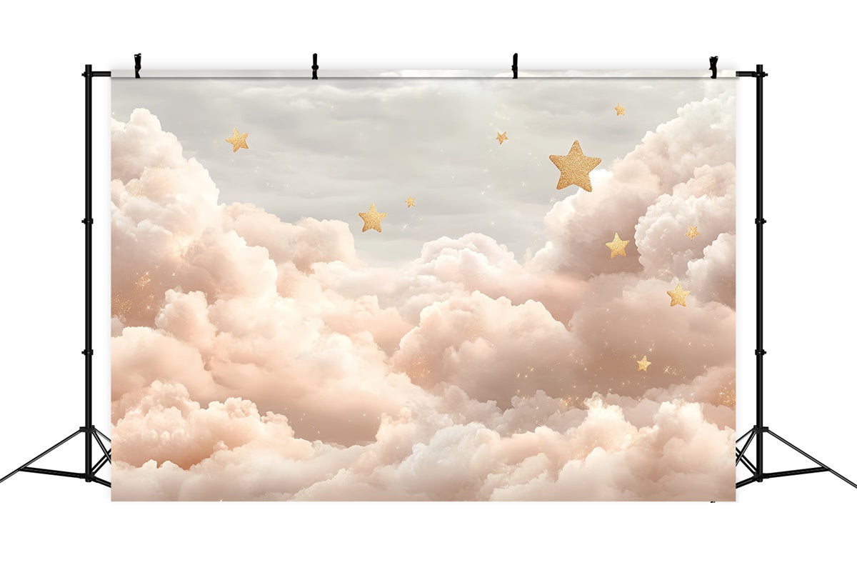 Cloud Photo Backdrop Golden Stars Dream Clouds Backdrop CSH4-252