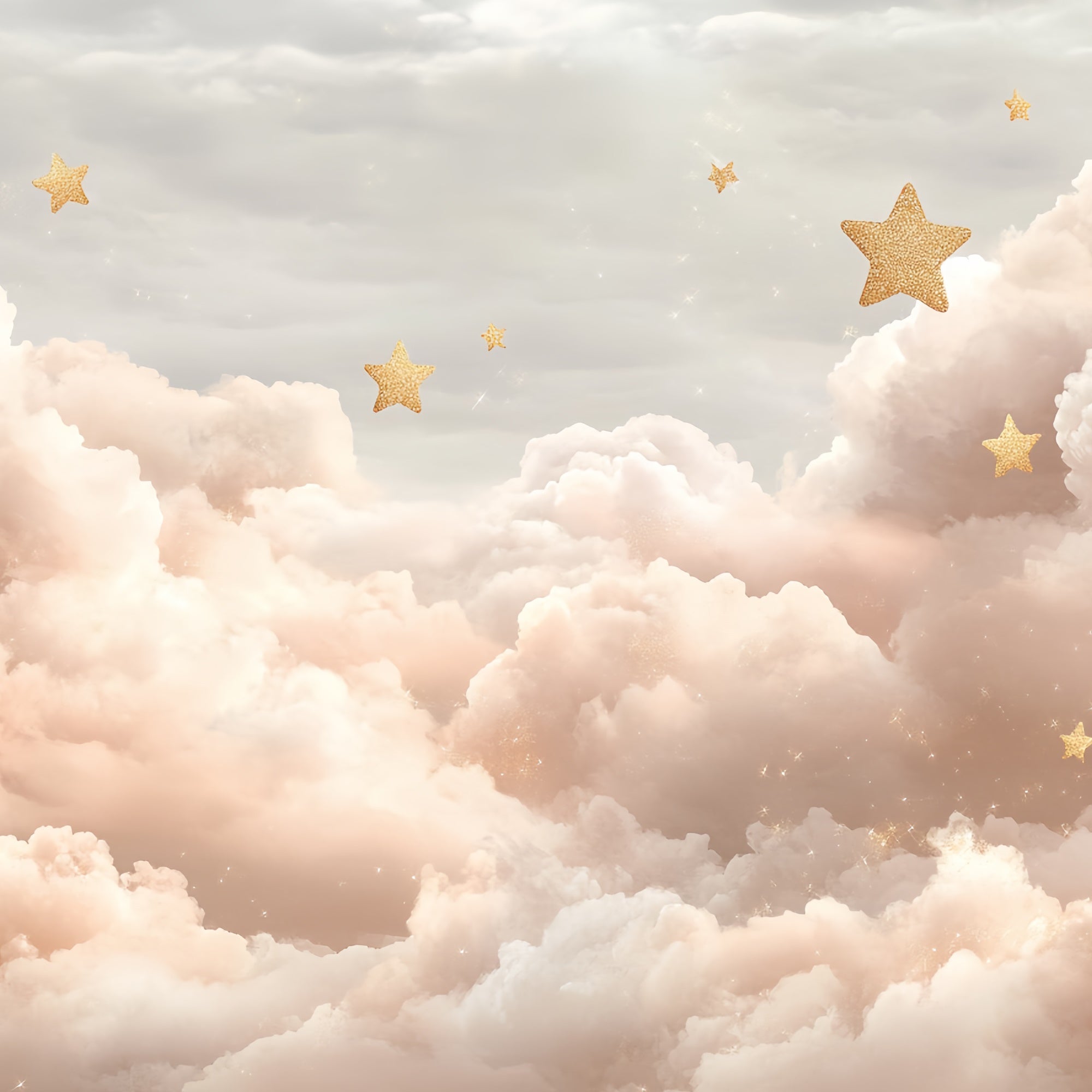 Cloud Photo Backdrop Golden Stars Dream Clouds Backdrop CSH4-252
