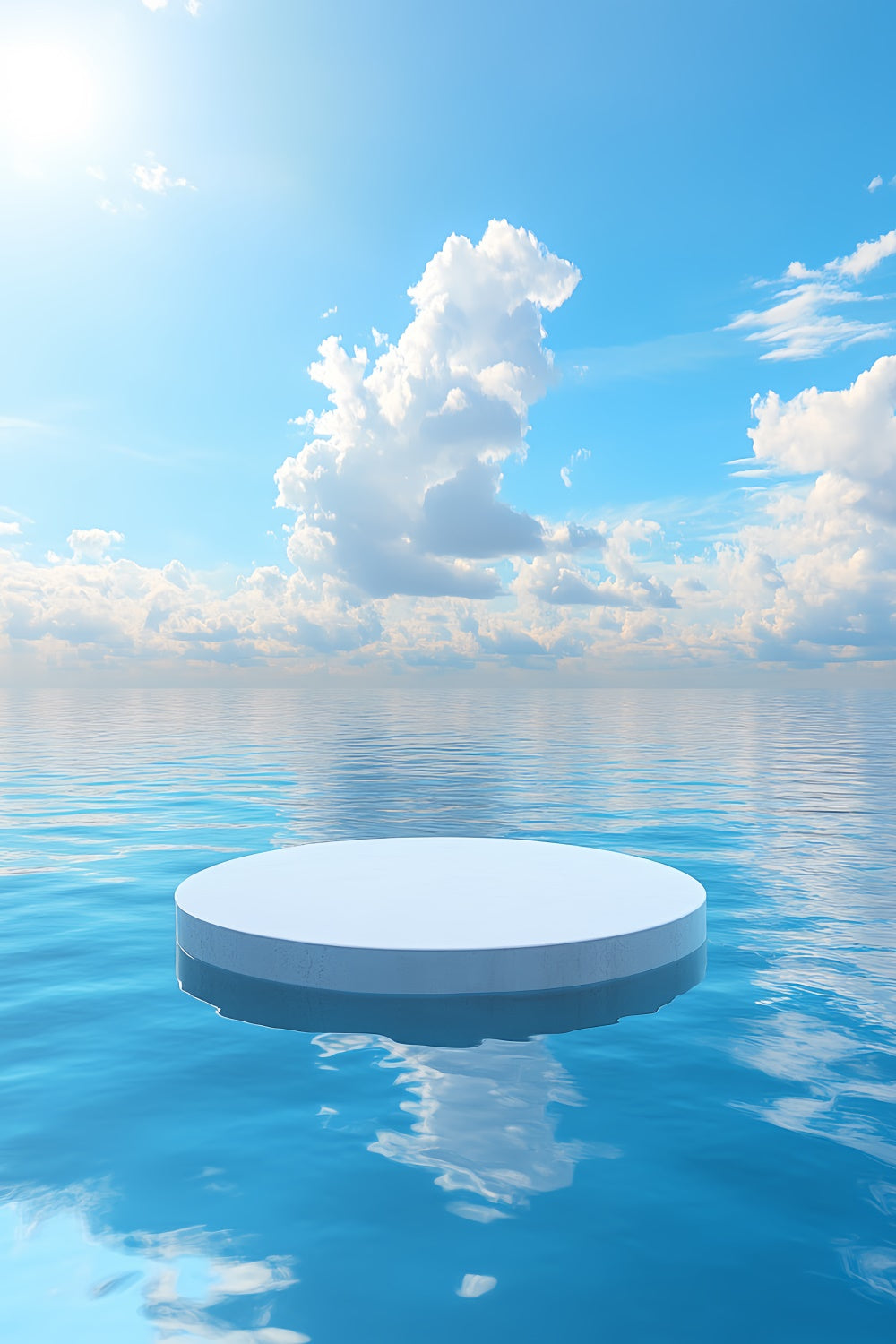 Ocean And Sky Backdrop Blue Sky Serene Water Backdrop CSH4-253