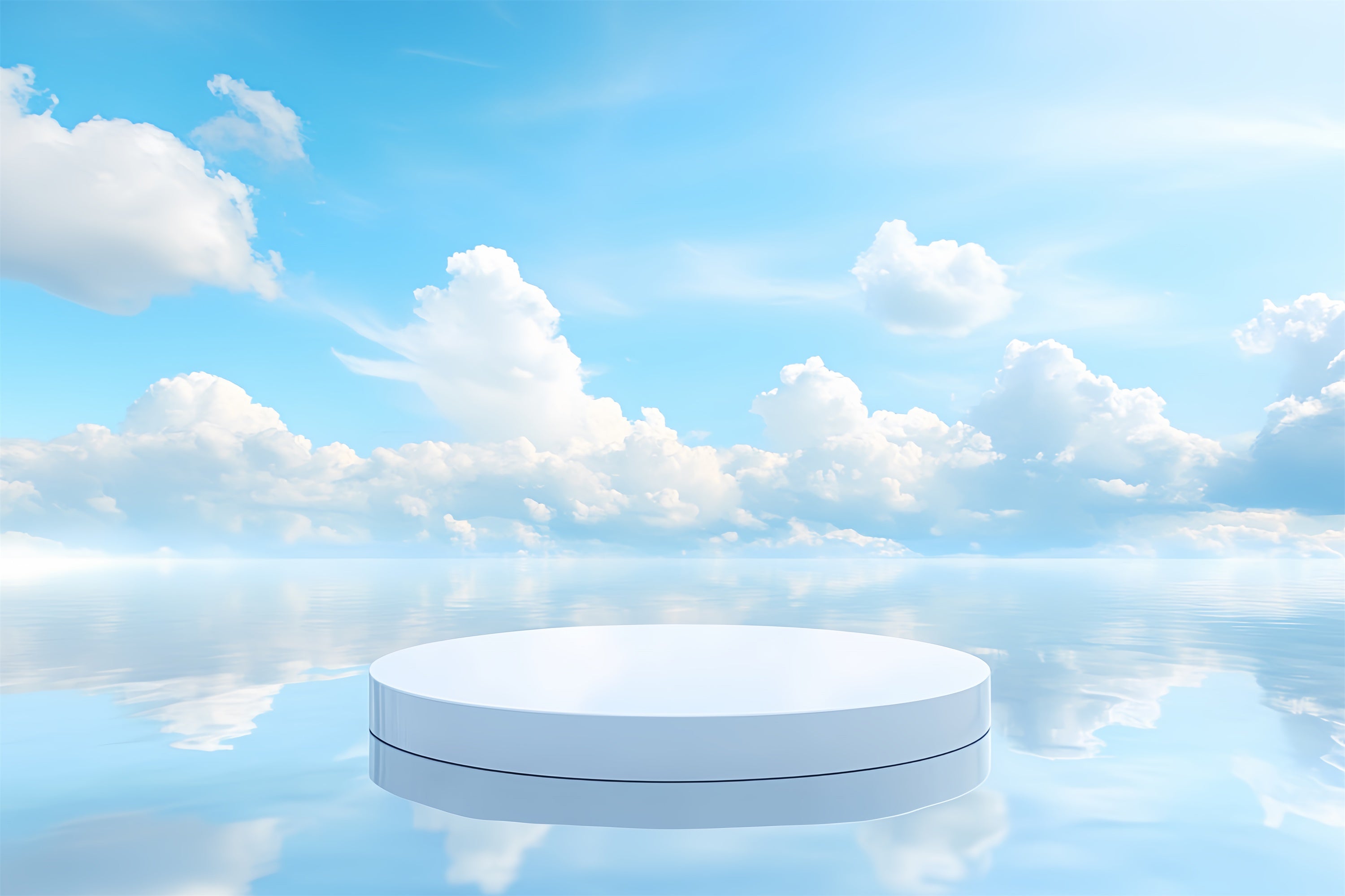 Ocean And Sky Backdrop Calm Ocean White Platform Backdrop CSH4-254