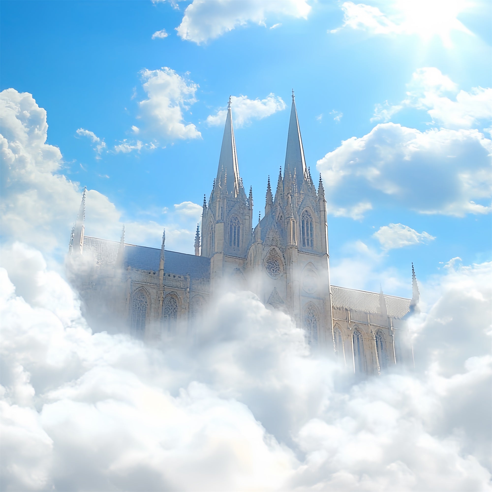 Sky And Cloud Backdrop Dreamy Sky Sacred Castle Backdrop CSH4-260