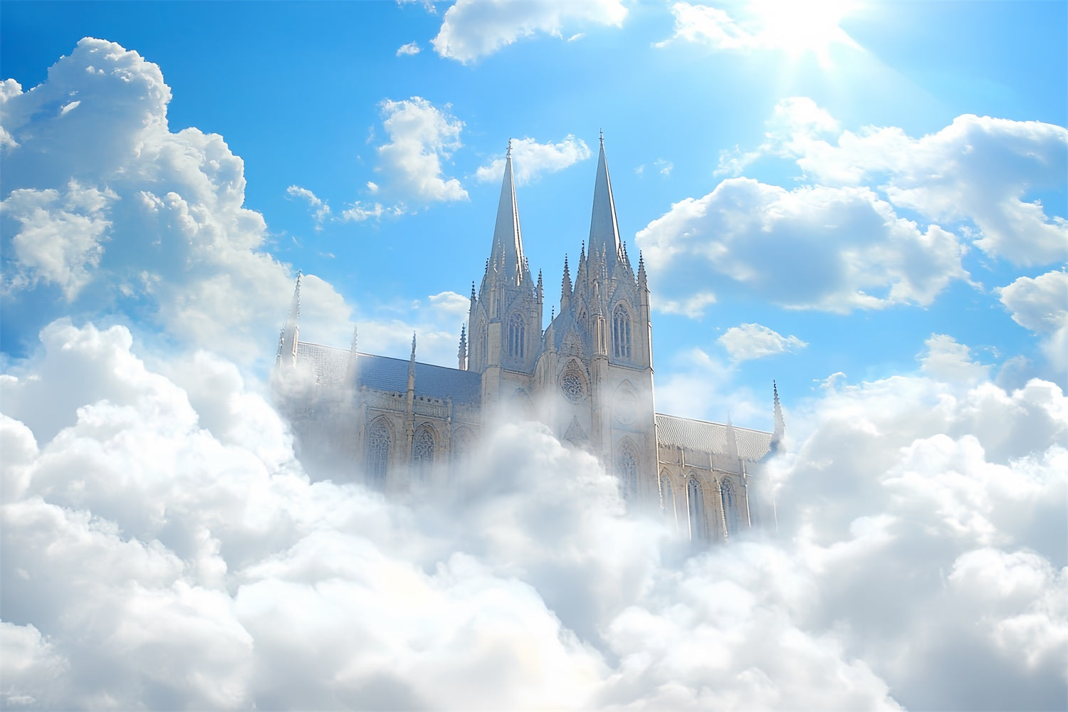 Sky And Cloud Backdrop Dreamy Sky Sacred Castle Backdrop CSH4-260