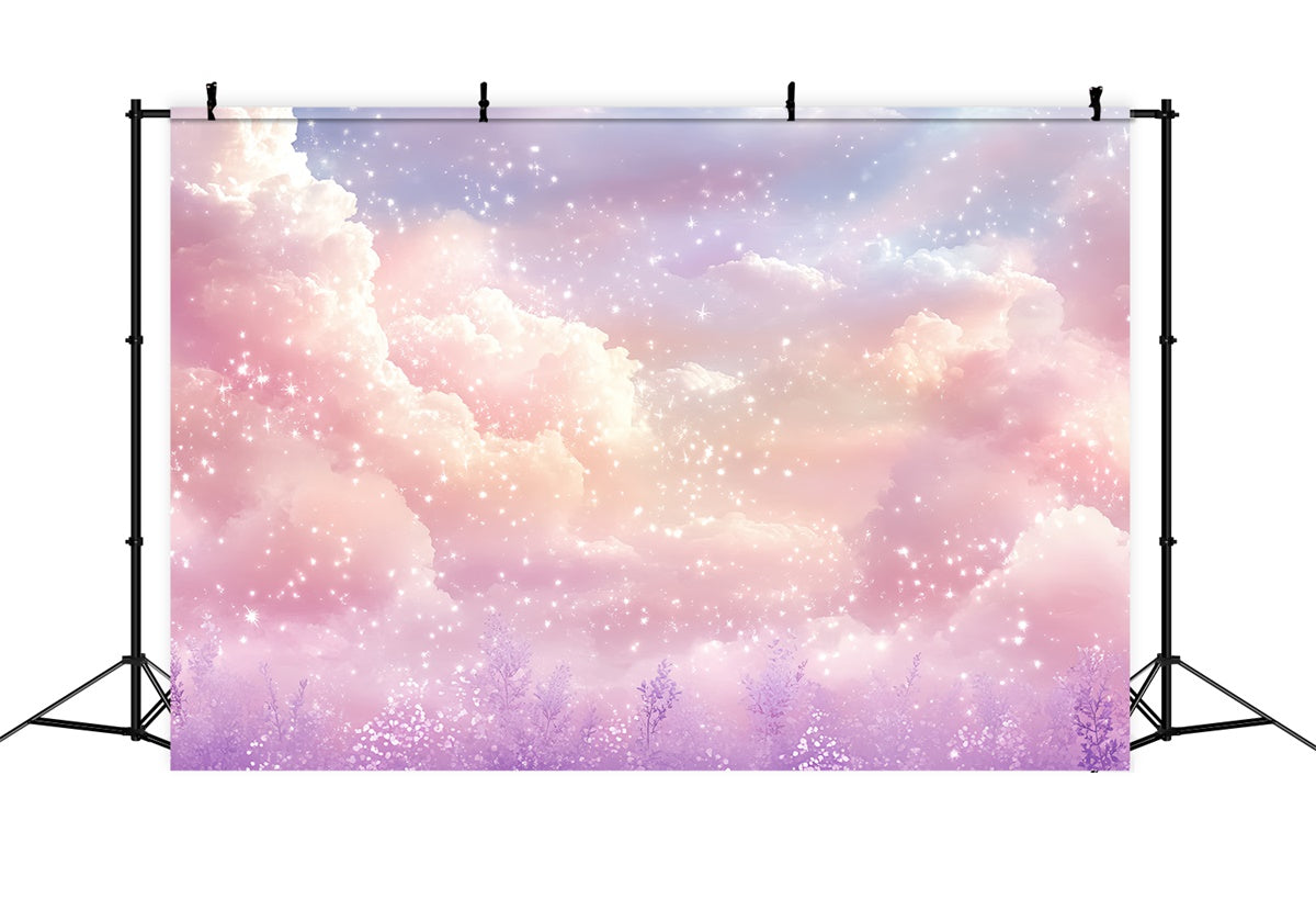 Cloud Photo Backdrop Lavender Sky Glittering Clouds Backdrop CSH4-261