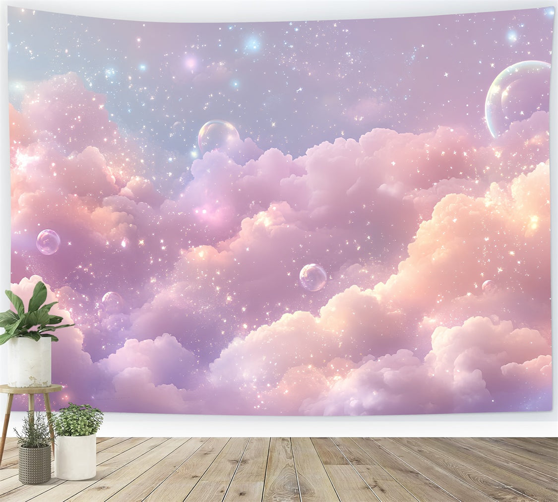Sky Clouds Backdrop Sparkling Pastel Cloudscape Backdrop CSH4-262