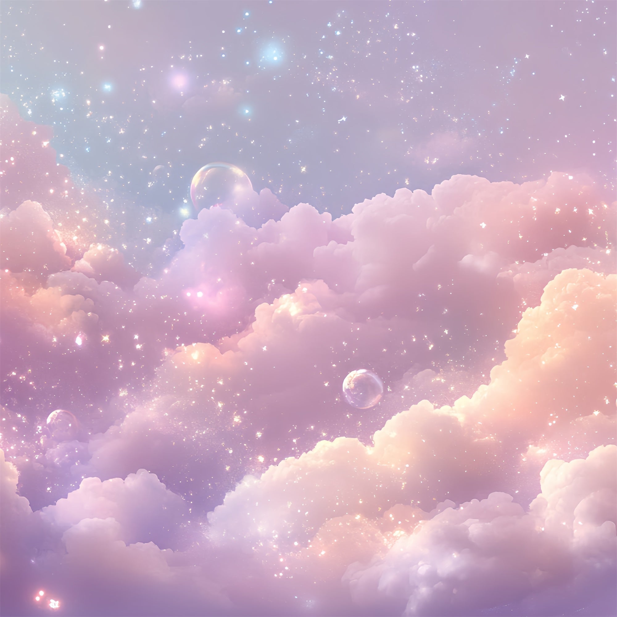 Sky Clouds Backdrop Sparkling Pastel Cloudscape Backdrop CSH4-262
