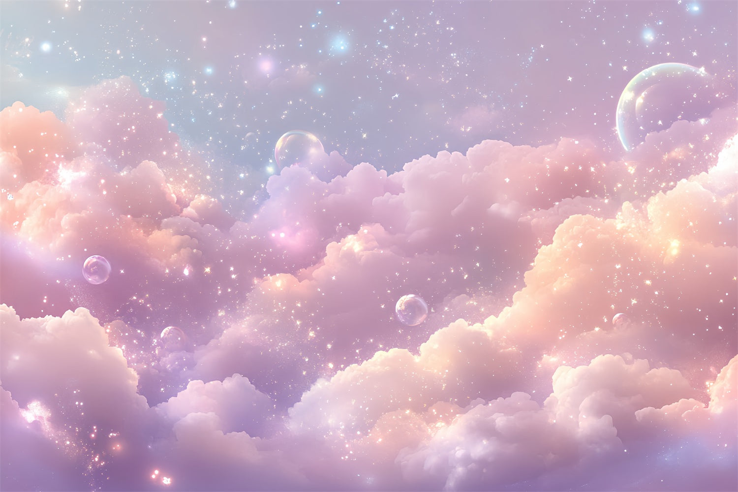 Sky Clouds Backdrop Sparkling Pastel Cloudscape Backdrop CSH4-262