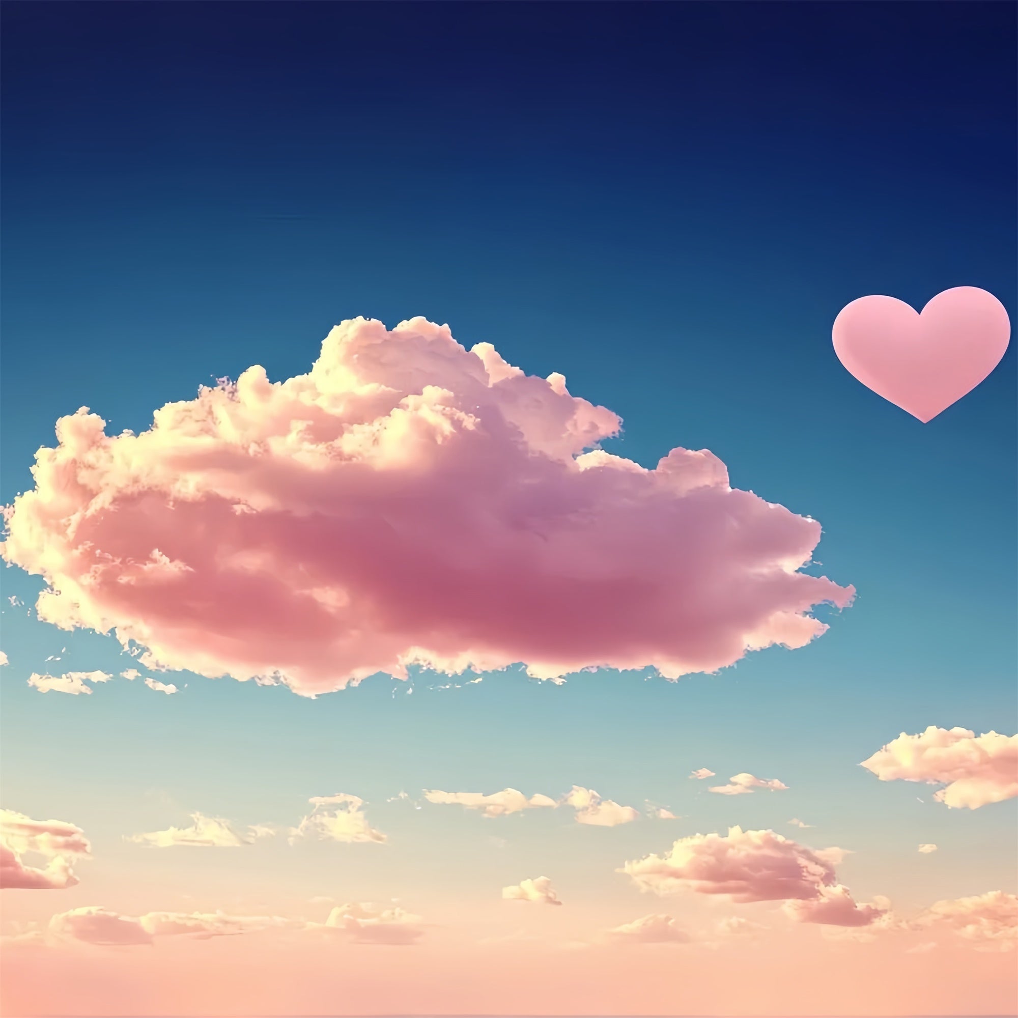 Pink Clouds Backdrop Romantic Pink Clouds Heart Backdrop CSH4-265