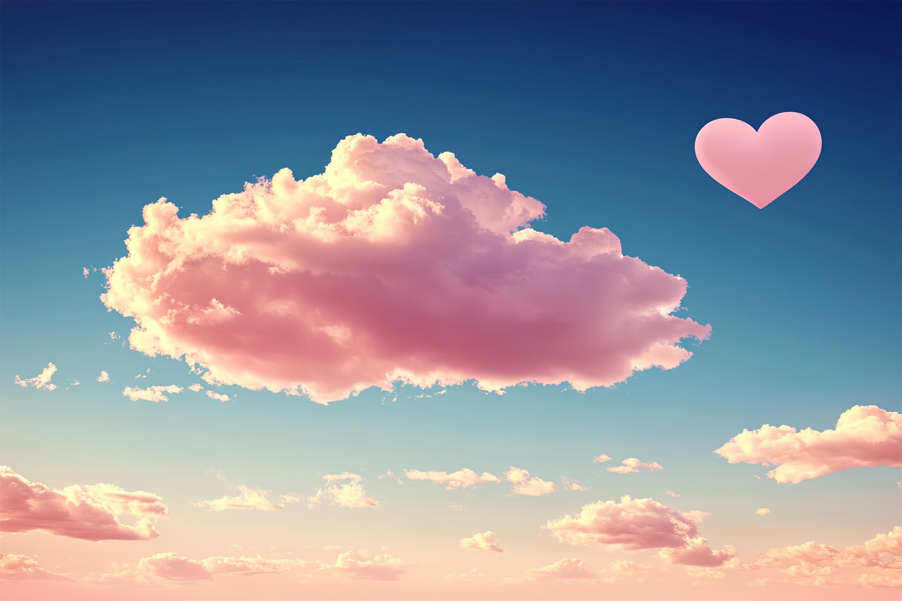 Pink Clouds Backdrop Romantic Pink Clouds Heart Backdrop CSH4-265