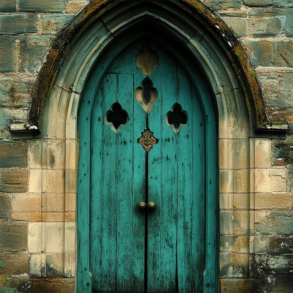 Victorian Backdrop Teal Wooden Door Vintage Backdrop CSH4-275