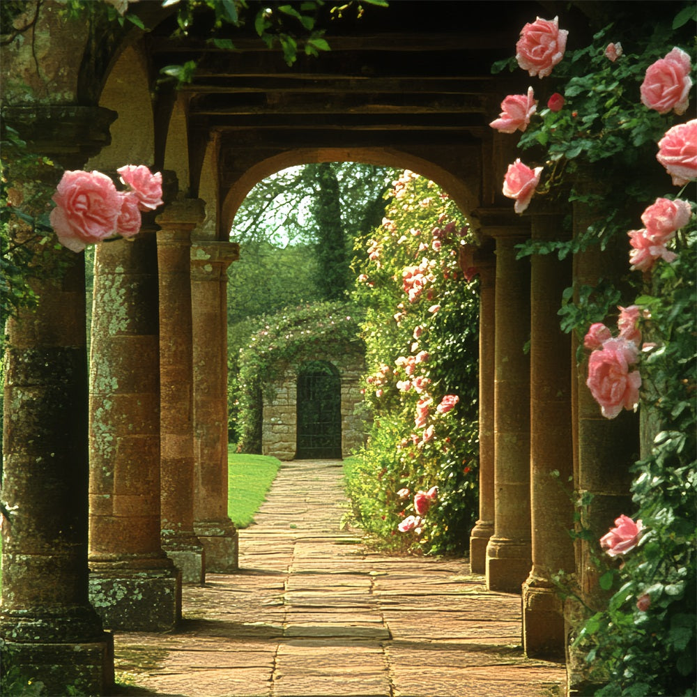 Vintage Backdrop Rose Climbing Arch Corridor Backdrop CSH4-277