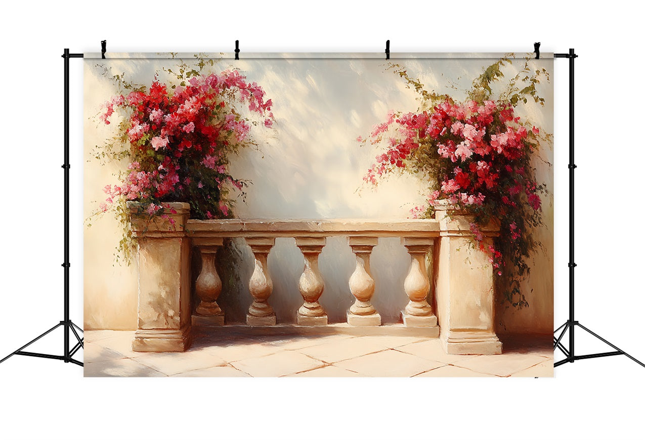 Vintage Photography Backdrop Courtyard Flowers Sunlight Backdrop CSH4-287